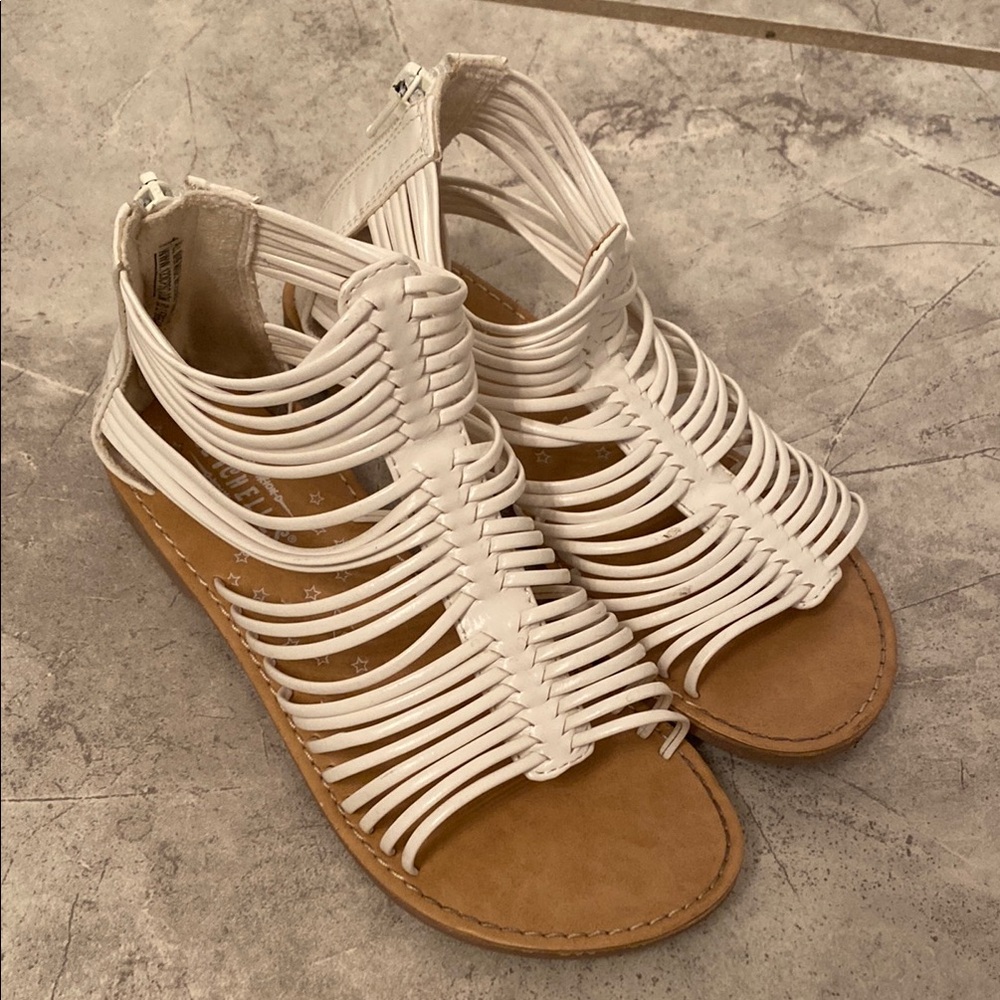 Girls White Gladiator Sandals